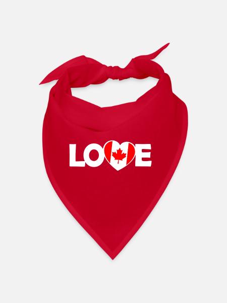 Liebe Kanada Herz mit Ahornblatt - Bandana - Rot - Vorne