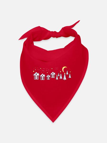  Dorf im Lichterglanz zum Advent - Bandana - Rot - Vorne