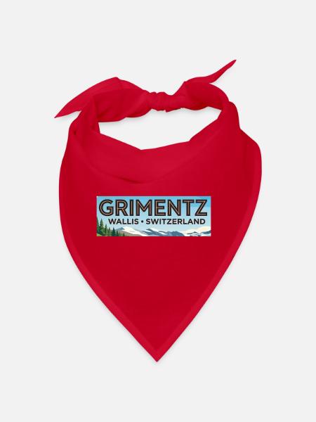 Grimentz Panorama Schweiz - Bandana - Rot - Vorne