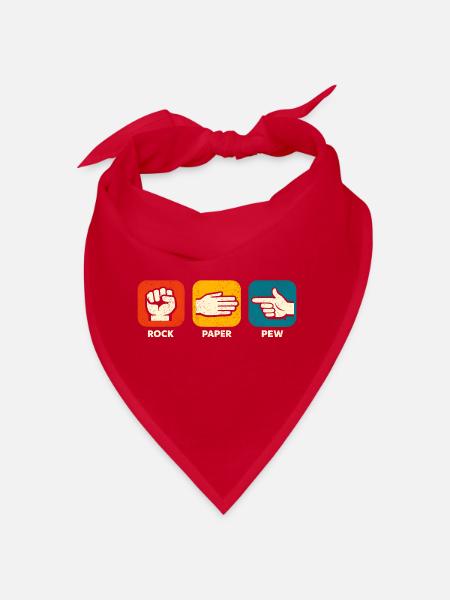 Stein Papier Pew Lustige Waffe 2. Verfassungszusat - Bandana - Rot - Vorne