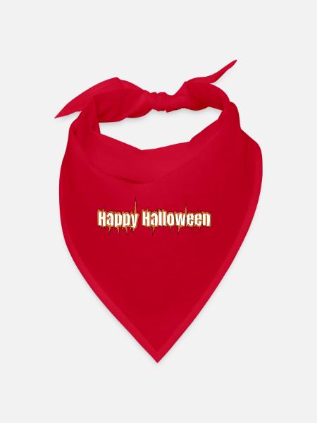 Fröhlicher Halloween-Schriftzug Grusel - Bandana - Rot - Vorne