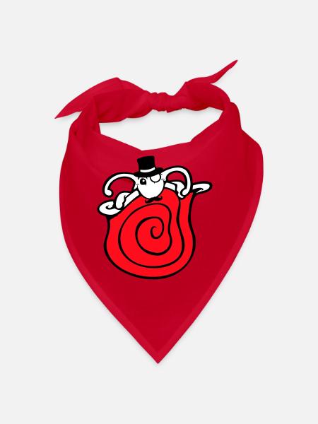 Mr Schnecke Sir Zylinder Monokel reich wohlhabend - Bandana - Rot - Vorne