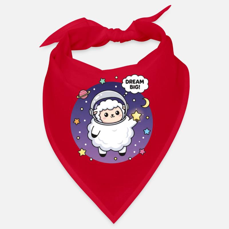 Mignon mouton astronaute avec culte de rêve Bandana