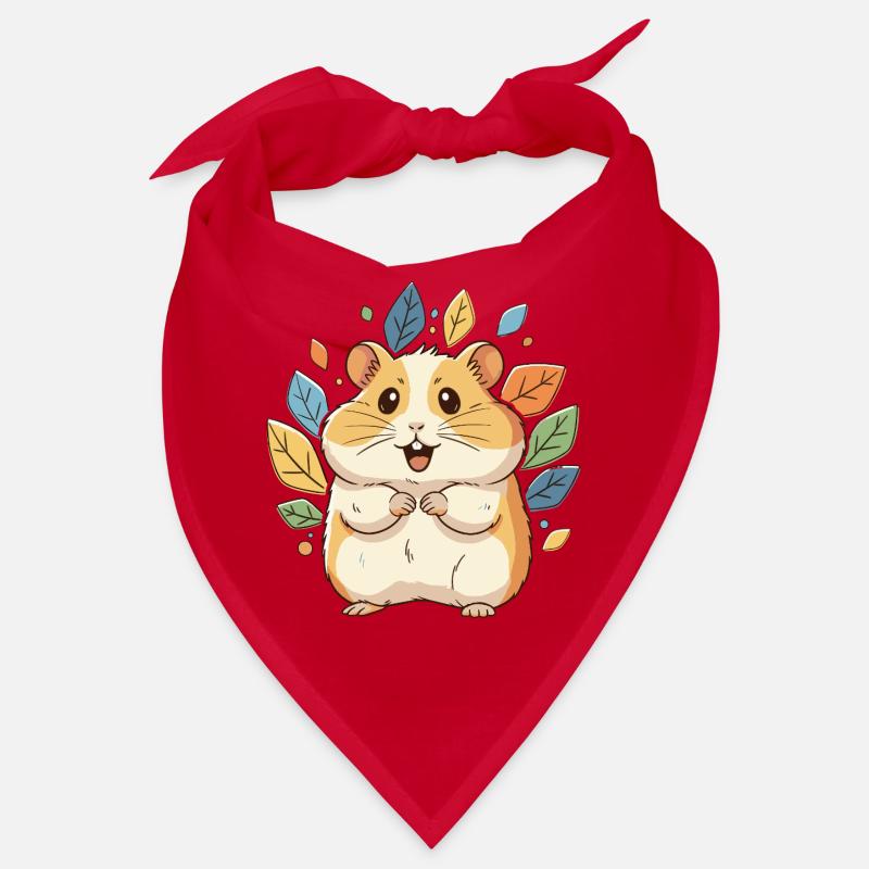 Kuscheliger Hamster mit Herbstblättern Bandana