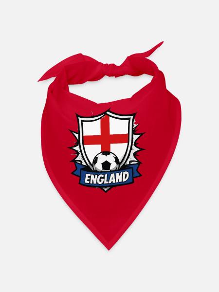 England Shield Flagge und Ball - Bandana - Rot - Vorne