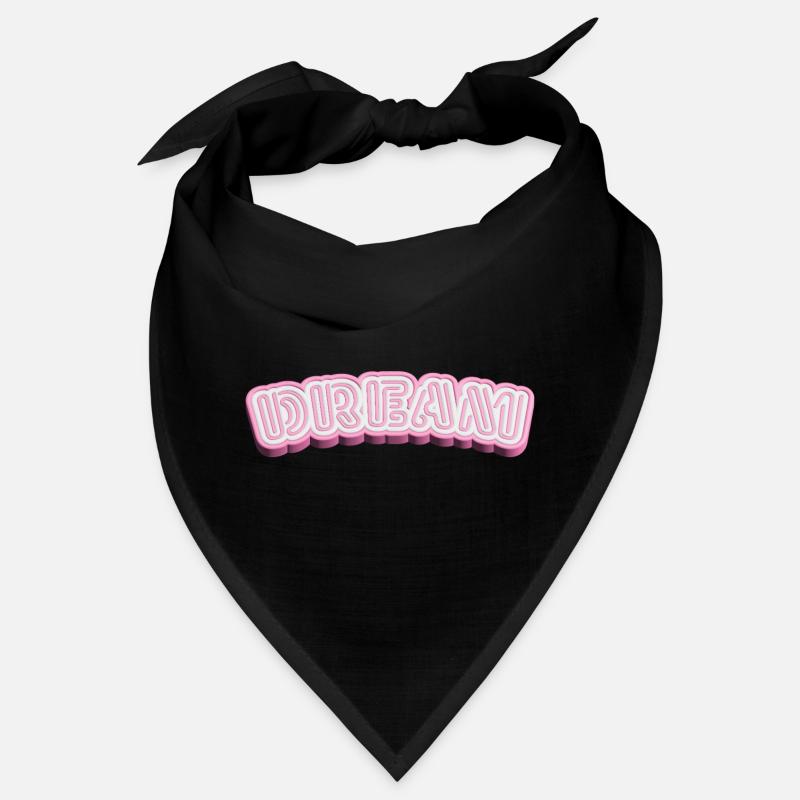 Dream 3D Typography - White & Pink 3D Word Design Bandana