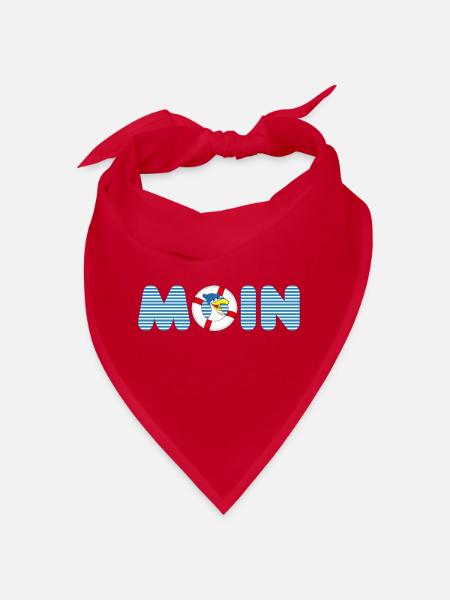 Moin Möve mit Rettungsring - Bandana - Rot - Vorne