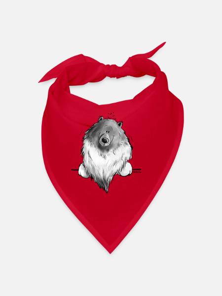 Funny Wolfsspitz I Comic Dog Gift - Bandana - red - Front