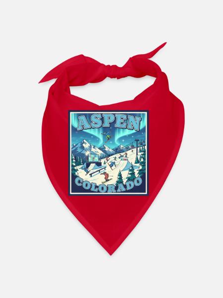 Aspen Colorado Wintersport Ski Snowboard Winterurl - Bandana - Rot - Vorne