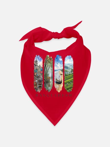 Bangladesch Travel – Kultur & Natur Motiv - Bandana - Rot - Vorne