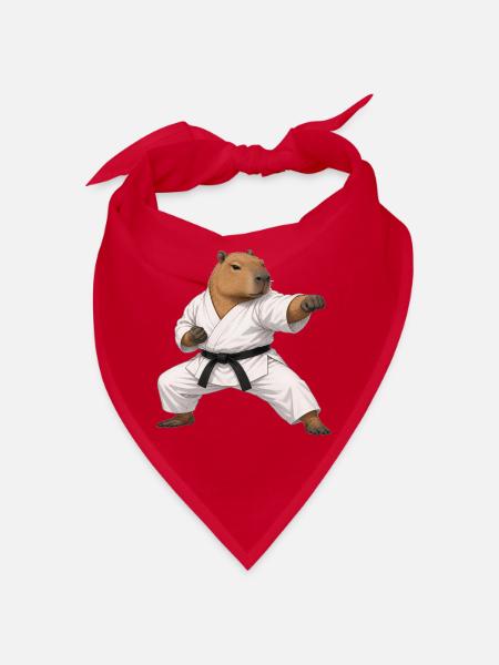 Capybara macht Karate  - Bandana - Rot - Vorne