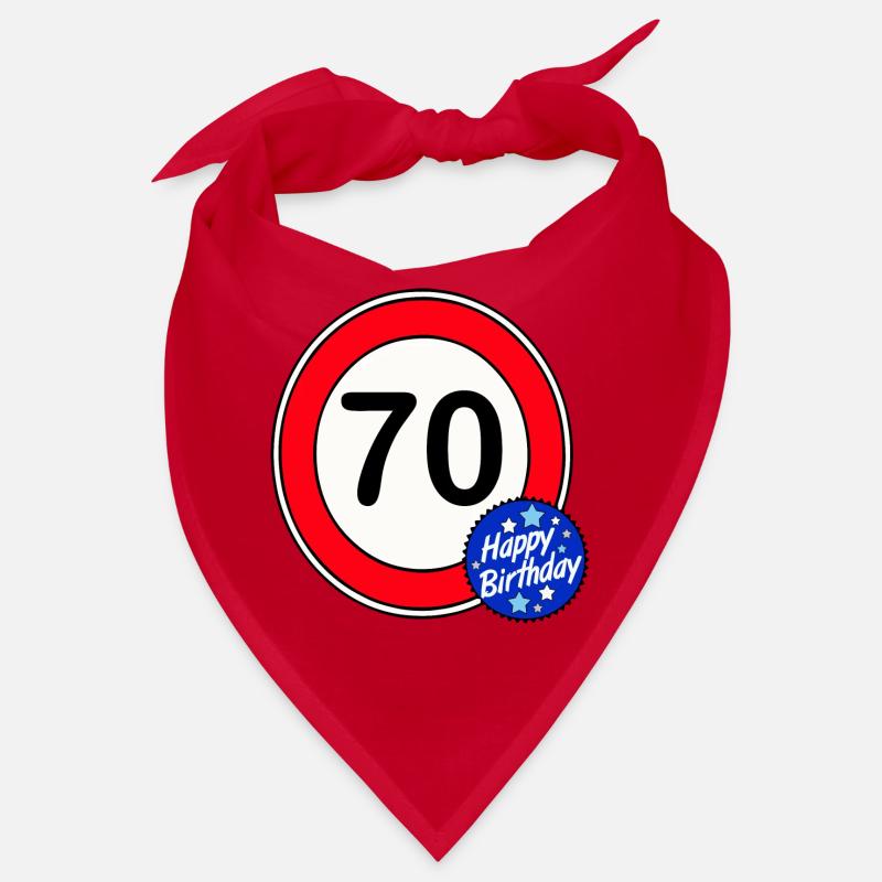 70e anniversaire , 70 , Joyeux anniversaire (25) - Bandana - rouge
