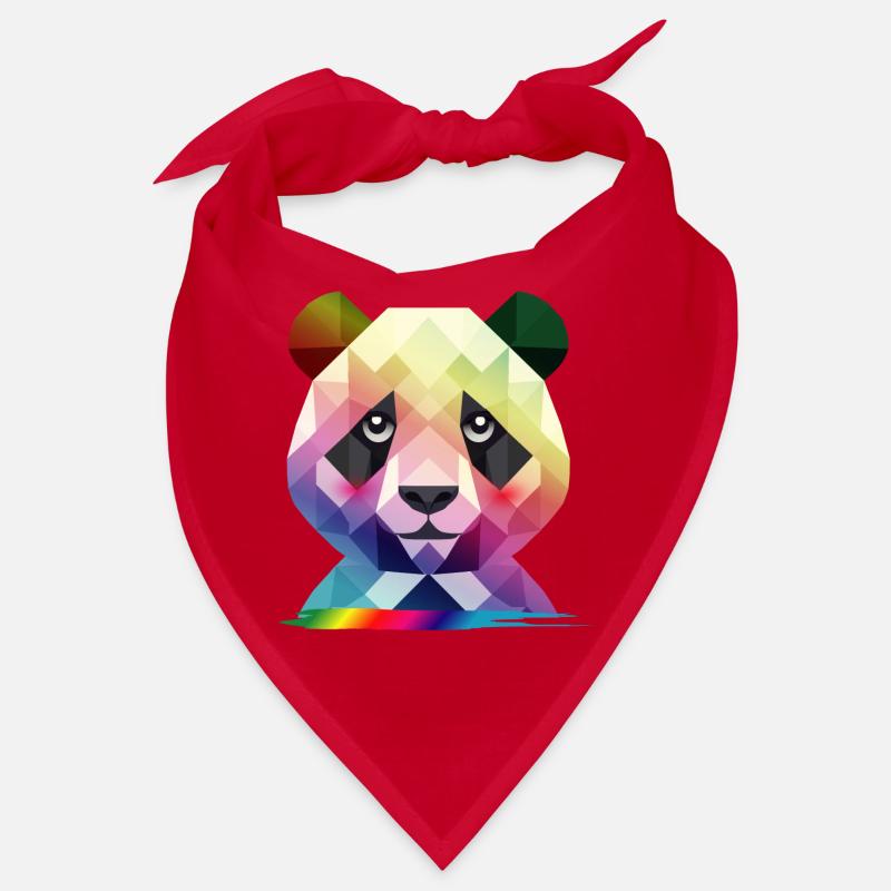 Bunter Regenbogen-Panda – Farbenfrohe Geometrie Bandana