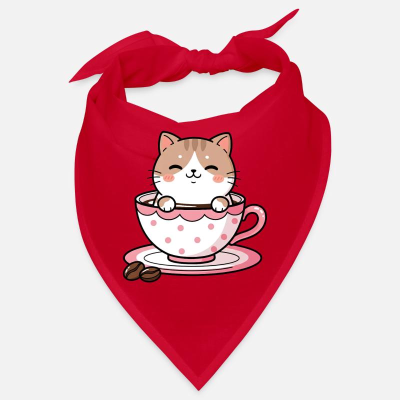 Chat Douillet dans une tasse rose Bandana