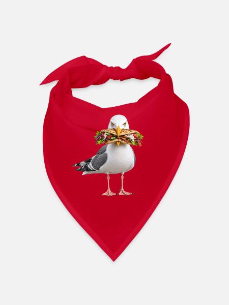 Silbermoewe-mit-Doener Möwe - Bandana - Rot - Vorne