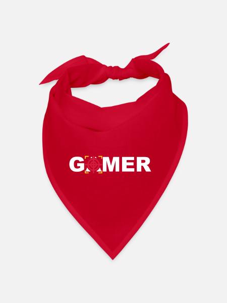 Gamer online PC gaming Konsole %zocker #zocken - Bandana - Rot - Vorne