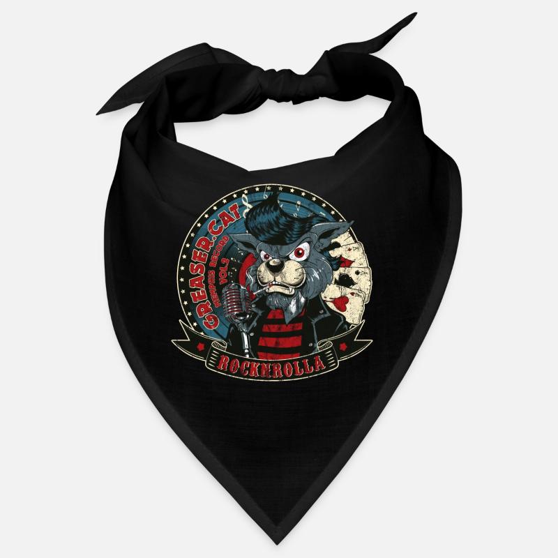 SINGING CATER Funny rockabilly cat gift Bandana