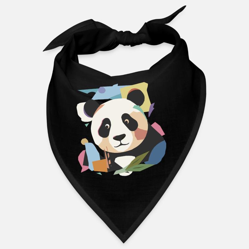 Panda heureux dans un look de collage moderne Bandana