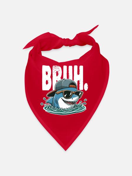 Shark Surfer Swag Bruh - Bandana - Rot - Vorne