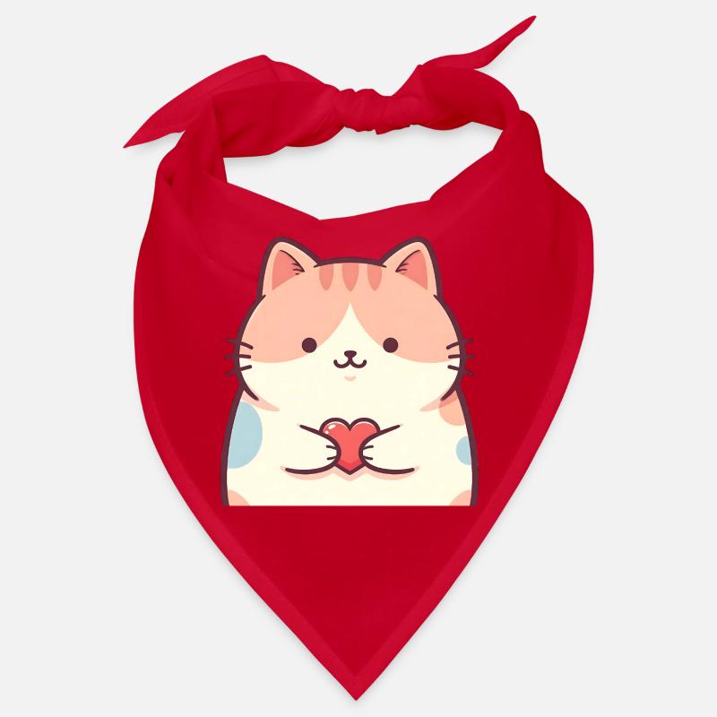 Kuschelkätzchen Herz Cartoon Katze Bandana