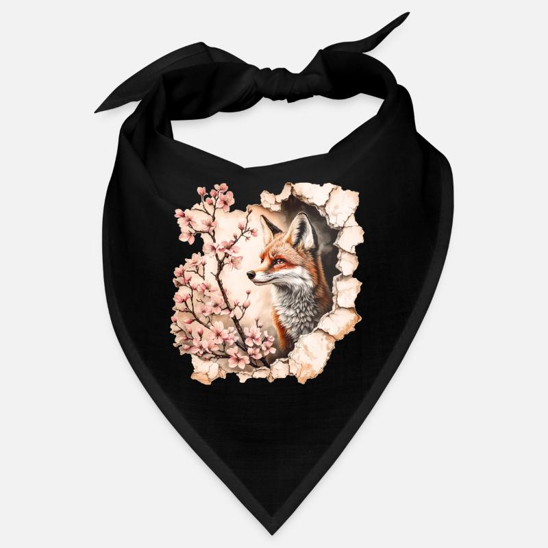 Fuchs mit Kirschblüten Bandana