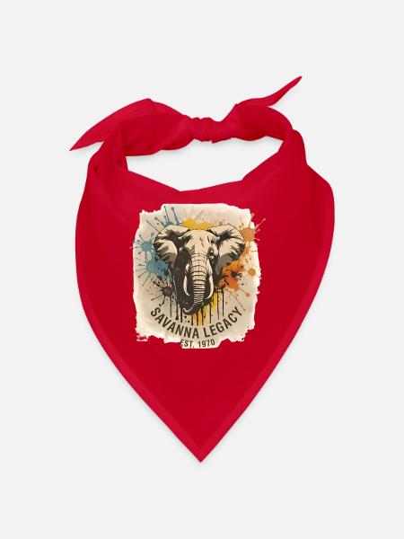 Savanne-Erbe-Elefant - Bandana - Rot - Vorne