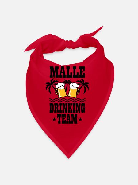 08 Malle Drinking Team Beer Mass Bier Party - Bandana - Rot - Vorne