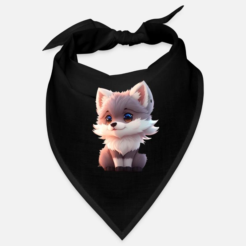 Mignon minuscule hyperréaliste anime Wolf Tee, animal de compagnie Bandana