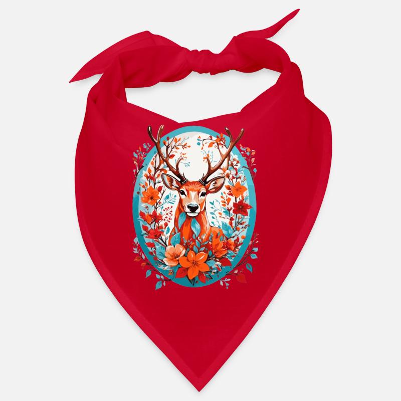 Hirsch mit Blumen Bandana