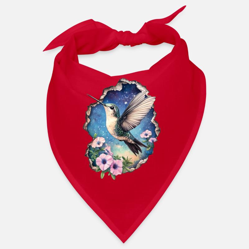 Colibri avec des fleurs Bandana