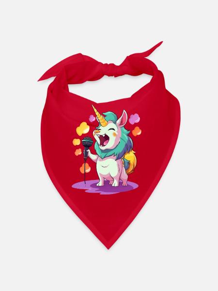 Singendes Einhorn Bühnenperformer - Bandana - Rot - Vorne