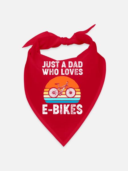E-Bike EBike E Bike Papa Vatertag - Bandana - Rot - Vorne