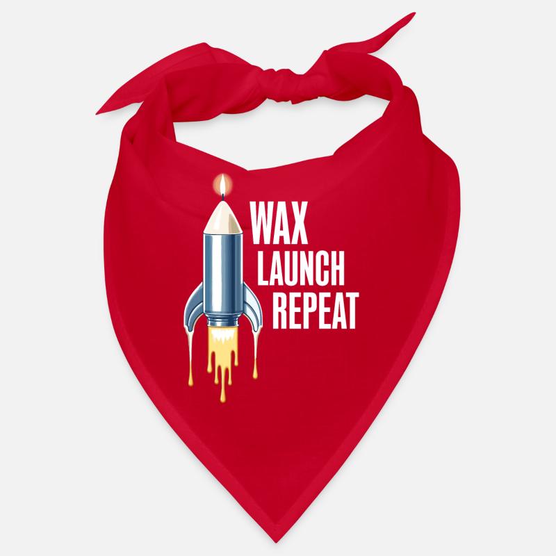 WAX Launch Repeat – Funny Rocket Candle Design - Bandana - red