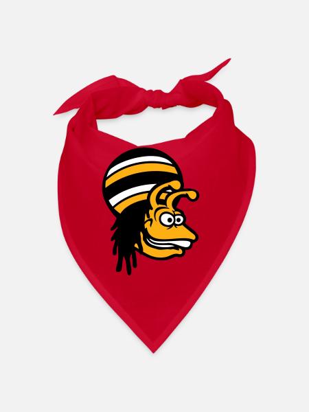 snail reggae music rasta hair hat Jamaica - Bandana - red - Front