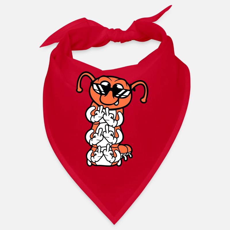 Raupe Mittelfinger Beleidigung Sonnenbrille Cool - Bandana - Rot