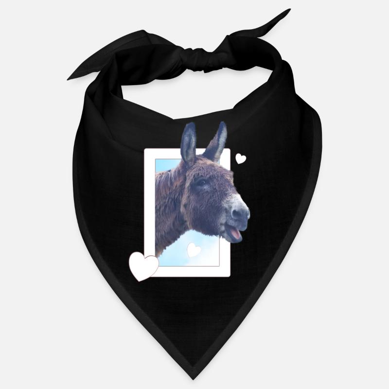 Cute donkey peeks through the window heart Bandana