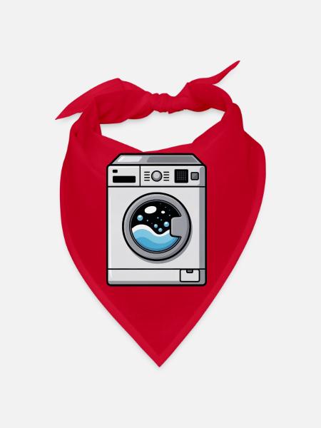 Waschmaschine Comic süß Kawaii - Bandana - Rot - Vorne