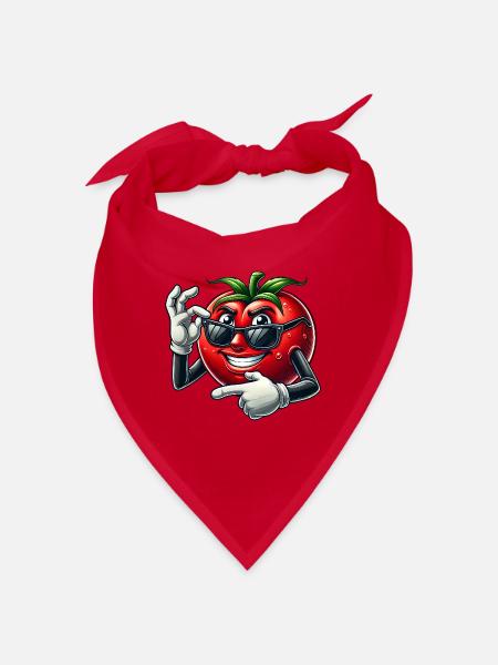 Cool Tomate Lunettes de Soleil Dessin Animé Veggie Fun - Bandana - rouge - Devant