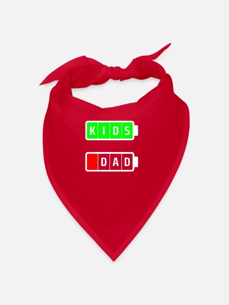 dad kids white - Bandana - Rot - Vorne