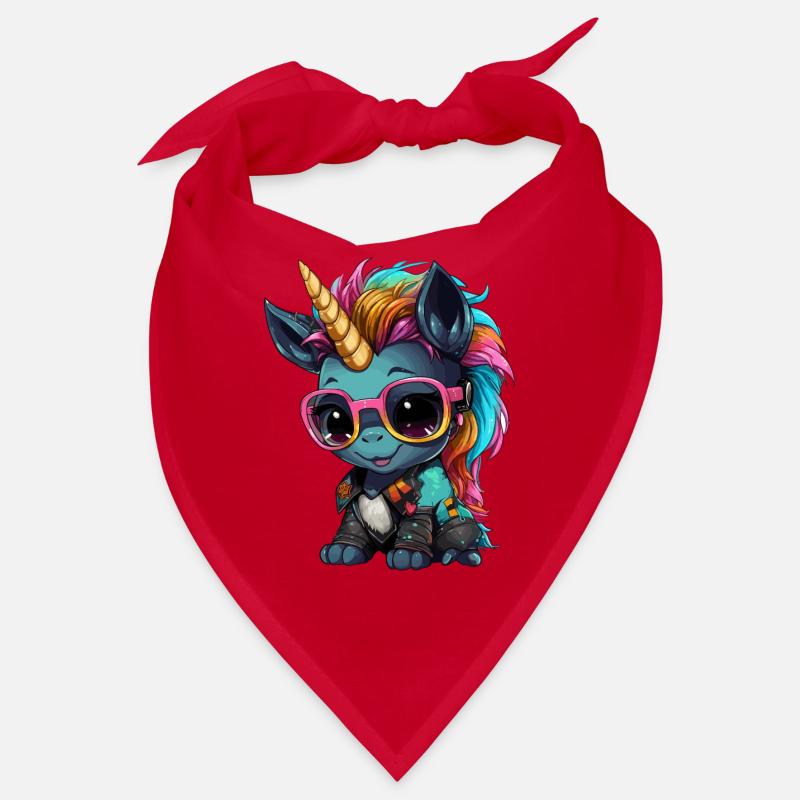 Conception de licorne Punker - Bandana - rouge