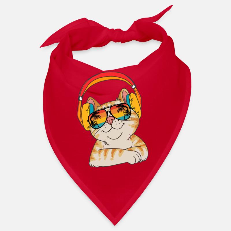 Chat-ami Chat Face avec écouteurs Bandana