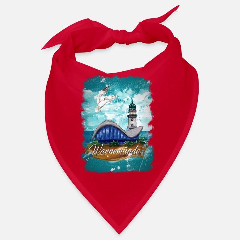 Warnemünder Teepot und Leuchtturm mit Möwe Bandana