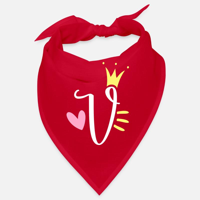 Letter V Initial Letter Crown Bandana