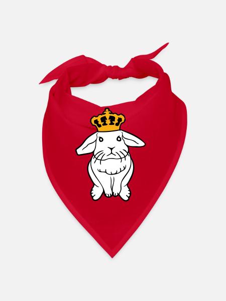 Royal Bunny Crown King Queen Prince Princess - Bandana - red - Front