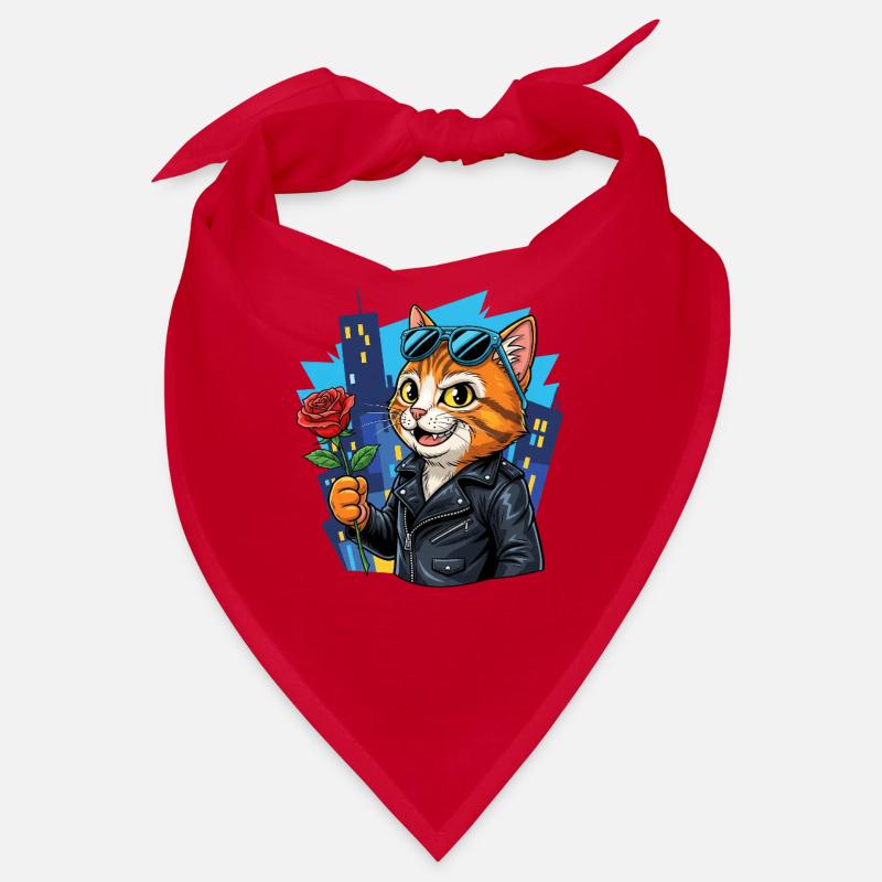Coole Katze mit Rose – Charme Offensive! Bandana