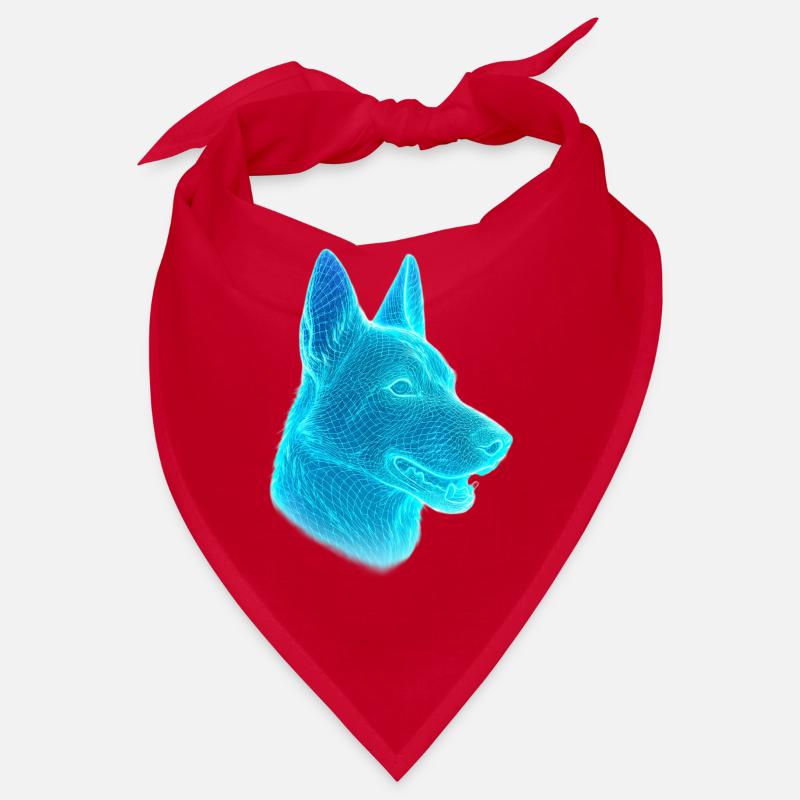 Neon Wolf Head Net Art Bandana