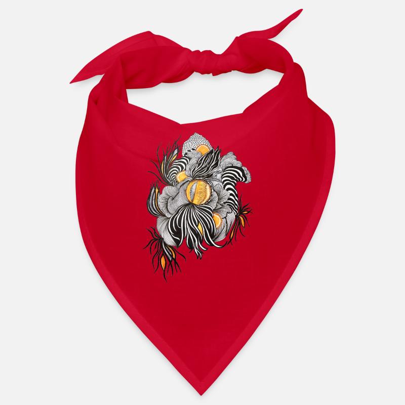 Noir Blossoms Accents d’orange - Bandana - rouge