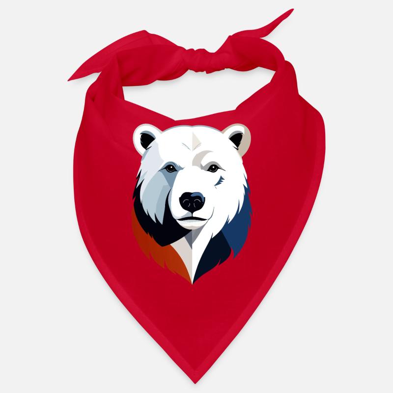 Geometric Polar Bear Color Split Bandana