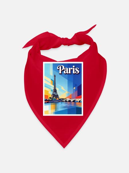 Pariser Prisma-Eiffel - Bandana - Rot - Vorne