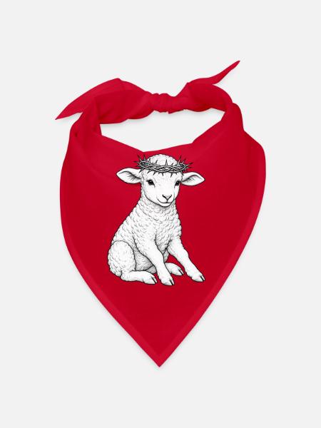 Lamm Gottes – Hoffnung - Bandana - Rot - Vorne